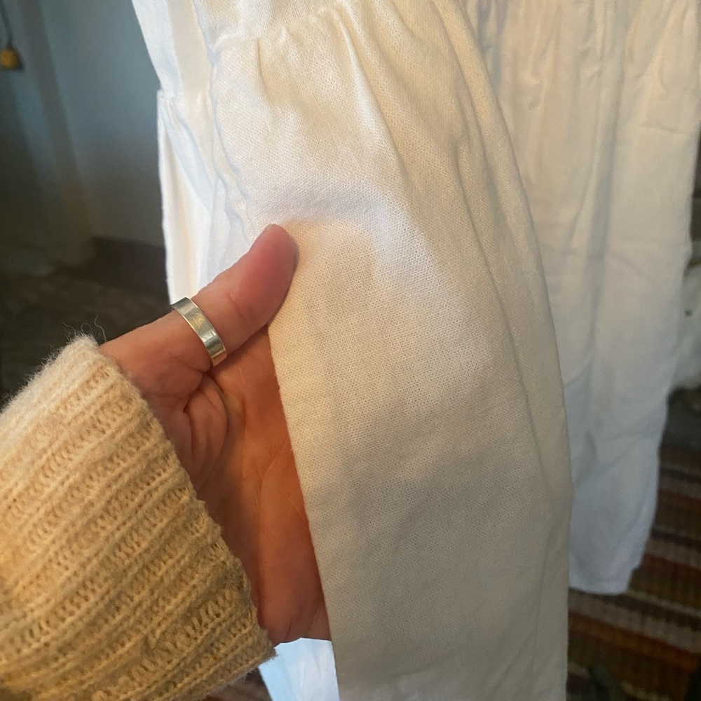Universal Thread White Linen Blend V-Neck Babydoll Mini Dress XL - Picture 5 of 8